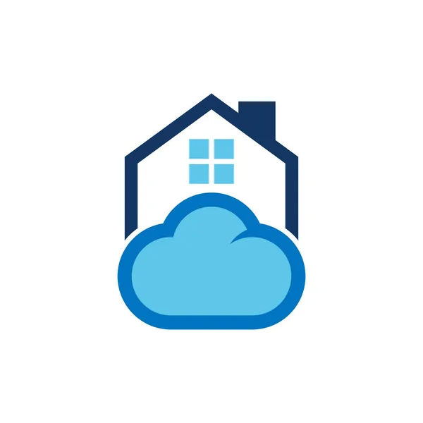 Design Icona Logo Casa Cloud — Vettoriale Stock