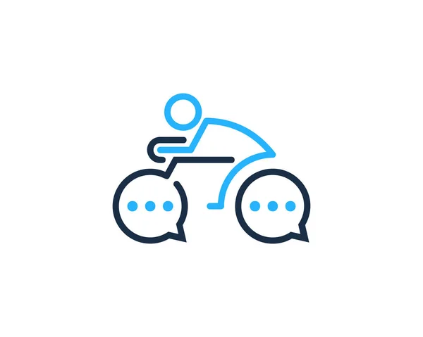Chat Kerékpár Logo Ikonra Design — Stock Vector