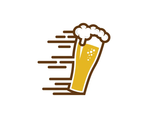 Diseño Rápido Del Icono Del Logotipo Cerveza — Vector de stock