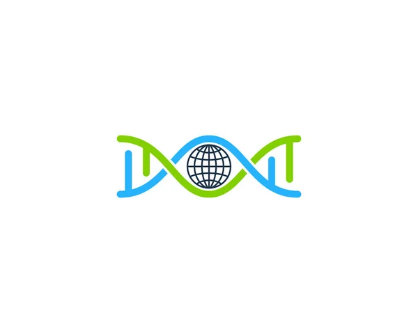 Världen Dna Logo Ikon Design — Stock vektor