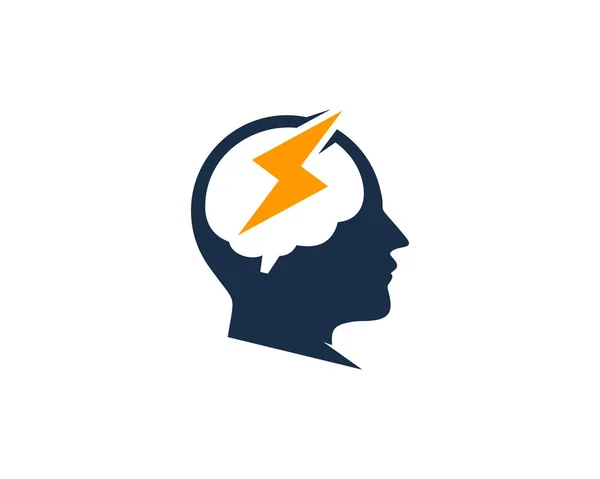 Power Brain Logo Дизайн Піктограм — стоковий вектор