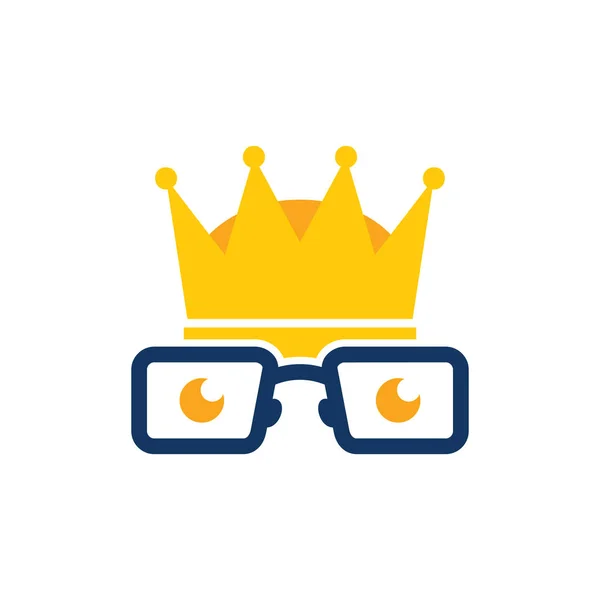 Design Ícone Logotipo Rei Geek — Vetor de Stock