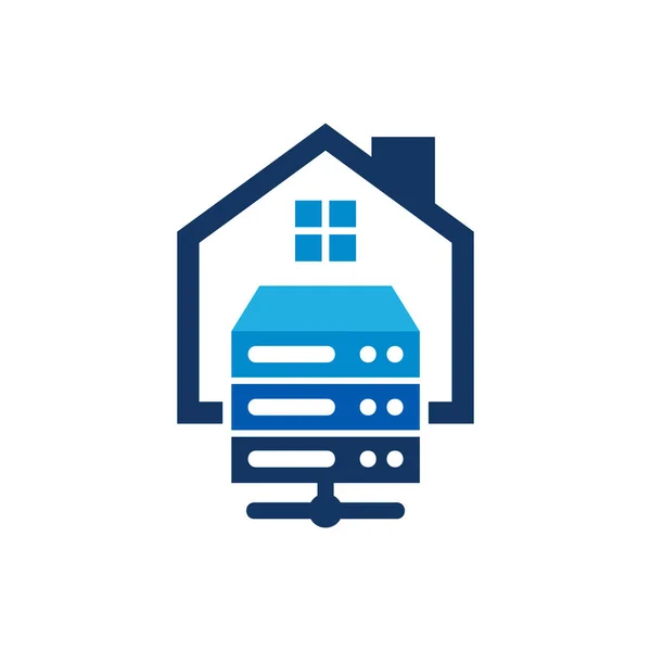 Server House Logo Ikon Design — Stock vektor
