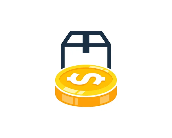 Diseño Iconos Logotipo Moneda Caja — Vector de stock