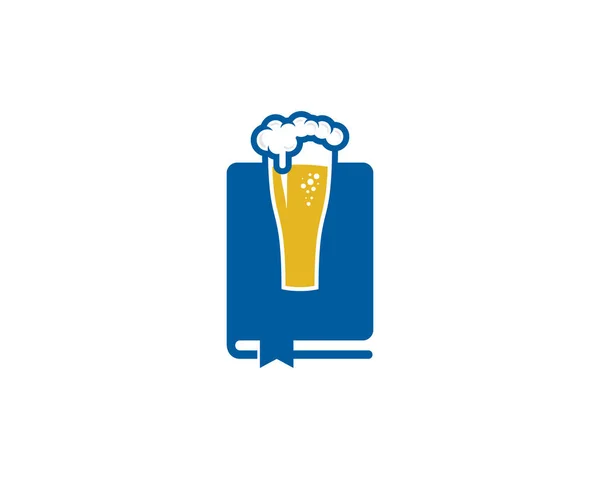 Diseño Del Icono Del Logotipo Del Libro Cerveza — Vector de stock