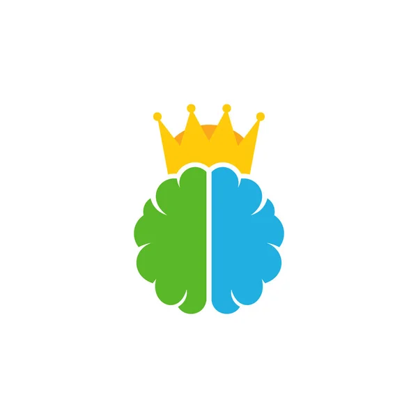 Diseño Del Icono Del Logotipo King Brain — Archivo Imágenes Vectoriales