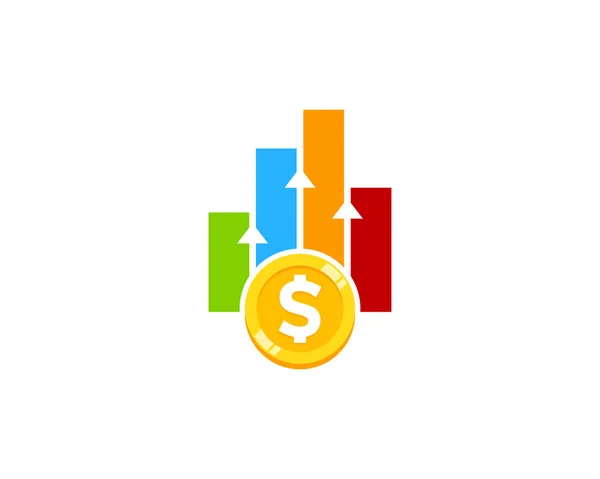Projekt Ikona Logo Moneta Wykresu — Wektor stockowy