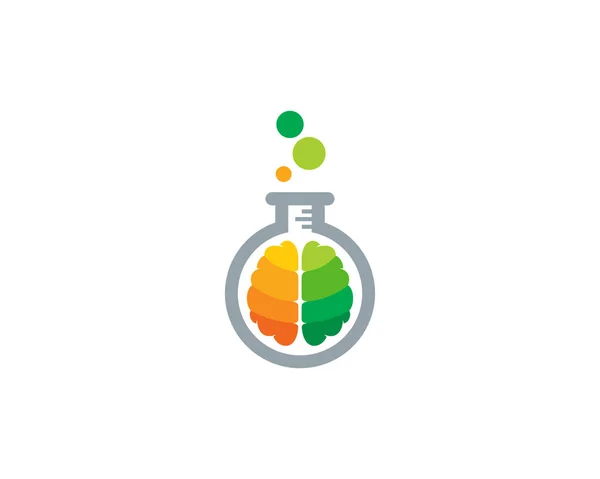 ラボ脳ロゴ アイコン デザイン — ストックベクタ