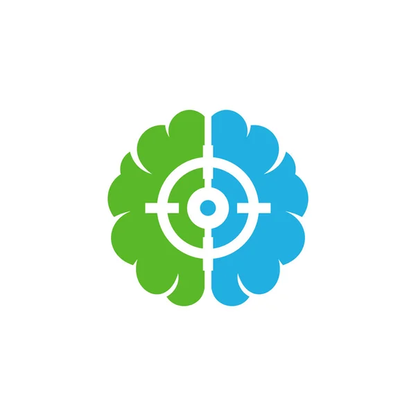 ターゲットの脳ロゴ アイコン デザイン — ストックベクタ