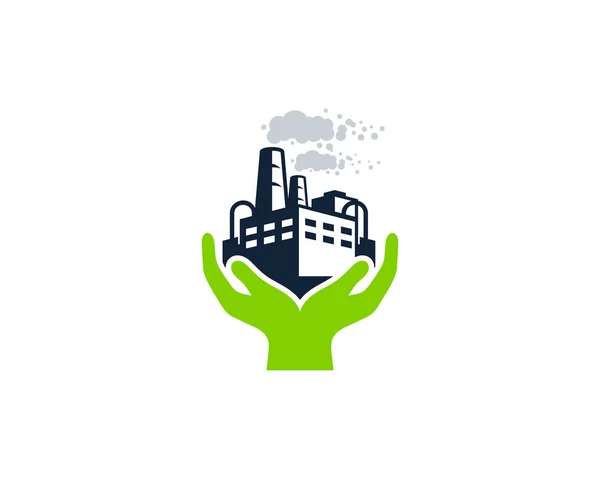 Hilfe Fabrik Logo Icon Design — Stockvektor
