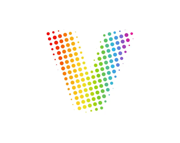 Yarı Ton Harf Renkli Nokta Simgesini Logo Tasarım Öğesi — Stok Vektör