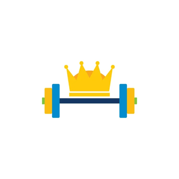 Súlyzó Király Logo Ikonra Design — Stock Vector