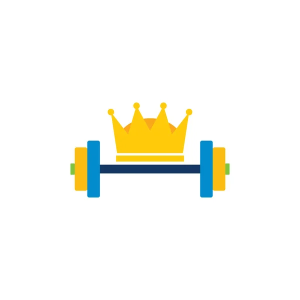 Barbell King Logo Diseño Iconos — Archivo Imágenes Vectoriales