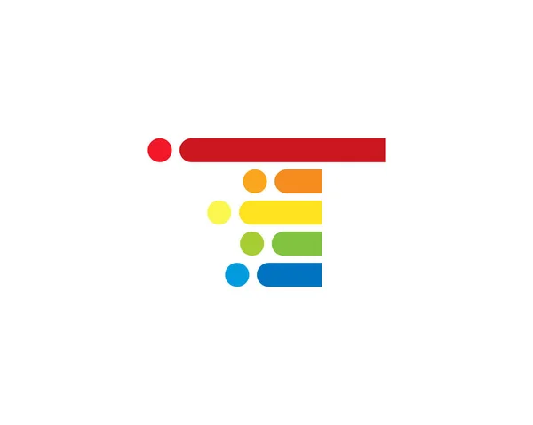 Colorful Line Letter Motion Pixel Logo Design Template — Stock Vector