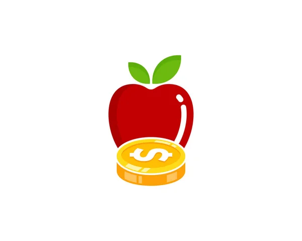 Fruit Coin Logo Icon Design — Stock Vector