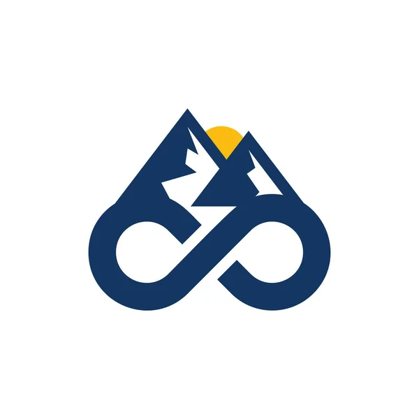 Diseño Del Icono Del Logotipo Mountain Infinity — Vector de stock