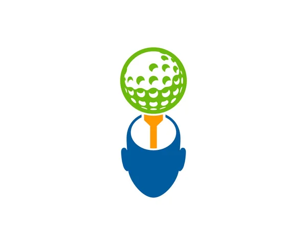 Design Ícone Logotipo Golfe Principal —  Vetores de Stock