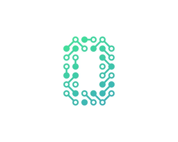 Κύκλωμα Ψηφιακού Γράμμα Εικονίδιο Λογότυπο Στοιχείο Σχεδίασης — Διανυσματικό Αρχείο