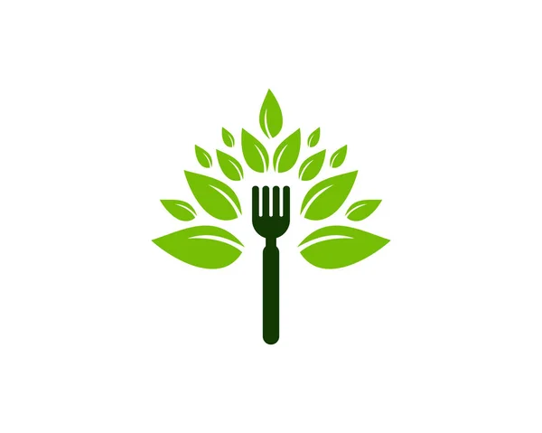 Diseño Del Icono Del Logotipo Hoja Alimentos — Vector de stock