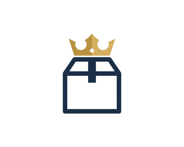 Koroną Ikona Logo Box — Wektor stockowy