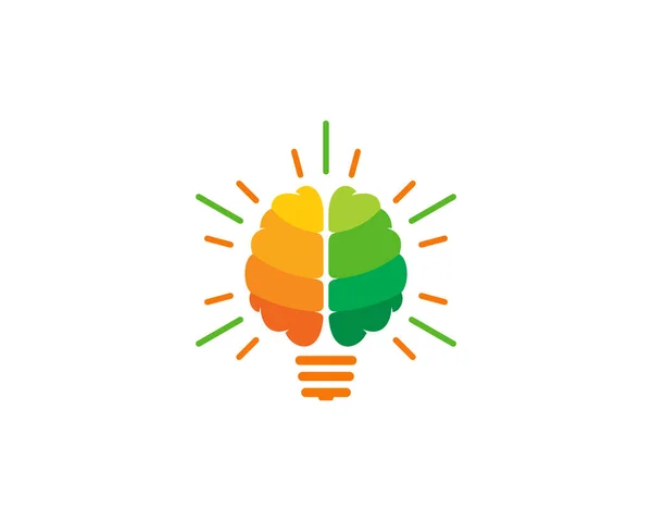 Idea Mózgu Logo Ikona Designu — Wektor stockowy