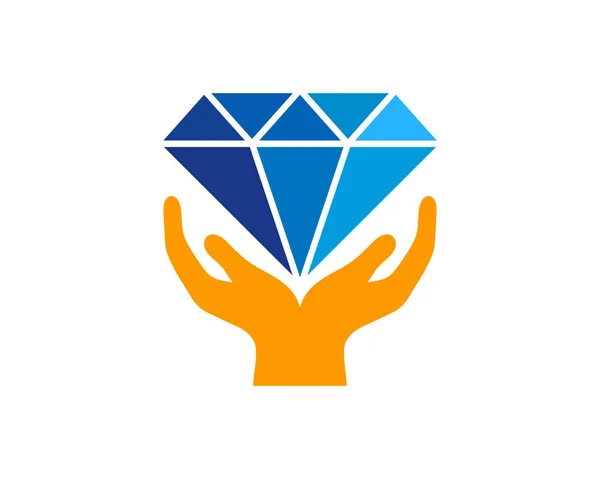 Diamond Embleemontwerp Pictogram Help — Stockvector