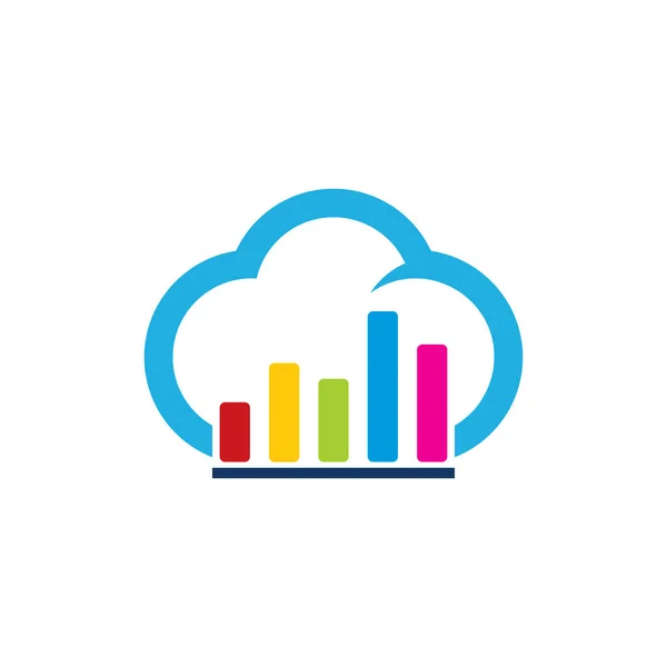Diagramsymbol Cloud Logo Ikon — Stock vektor