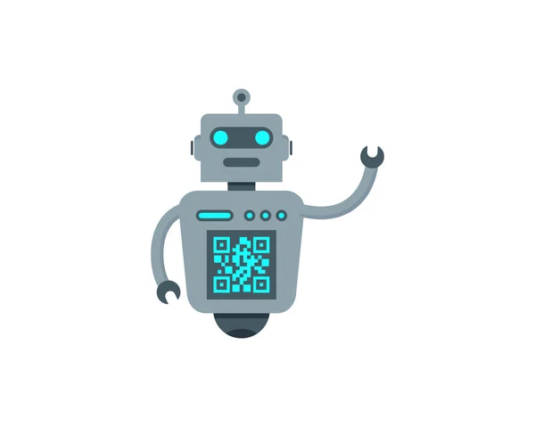 Ρομπότ Barcode Λογότυπο Εικονίδιο Σχεδιασμός — Διανυσματικό Αρχείο
