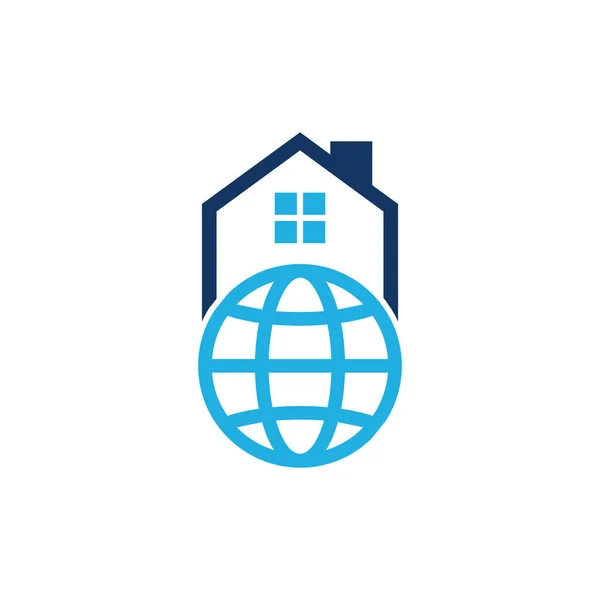 Globe House Home Логотип Дизайн Іконок — стоковий вектор