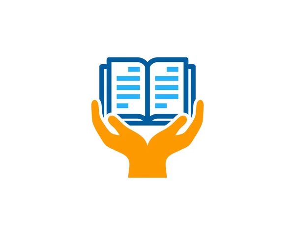 Pomoc Projekt Ikona Logo Książki — Wektor stockowy