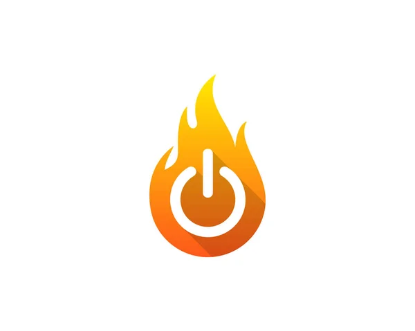 Macht Fire Flame Embleemontwerp Pictogram — Stockvector