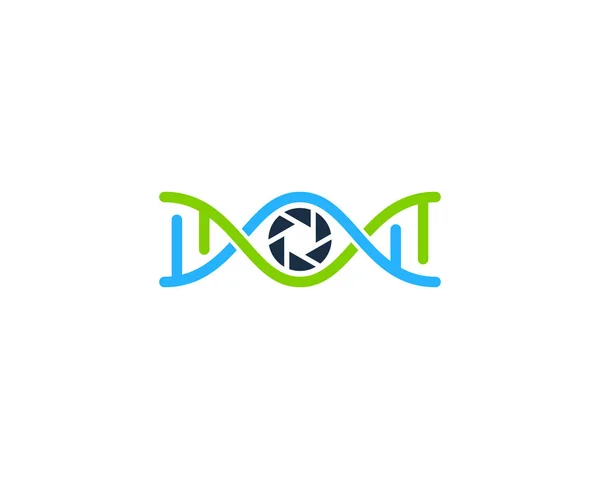 Lentille Dna Logo Icône Design — Image vectorielle