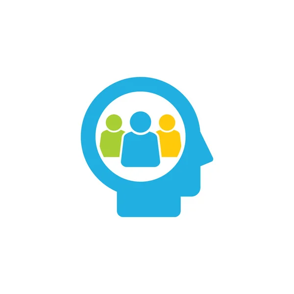 Ομάδα Κεφάλι Λογότυπο Εικονίδιο Σχεδιασμός — Διανυσματικό Αρχείο