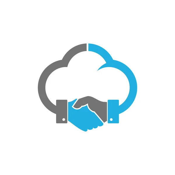 Handshake Cloud Logo Ikon Design — Stock vektor