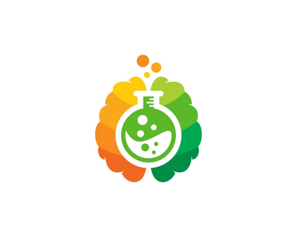 研究所脳ロゴ アイコン デザイン — ストックベクタ