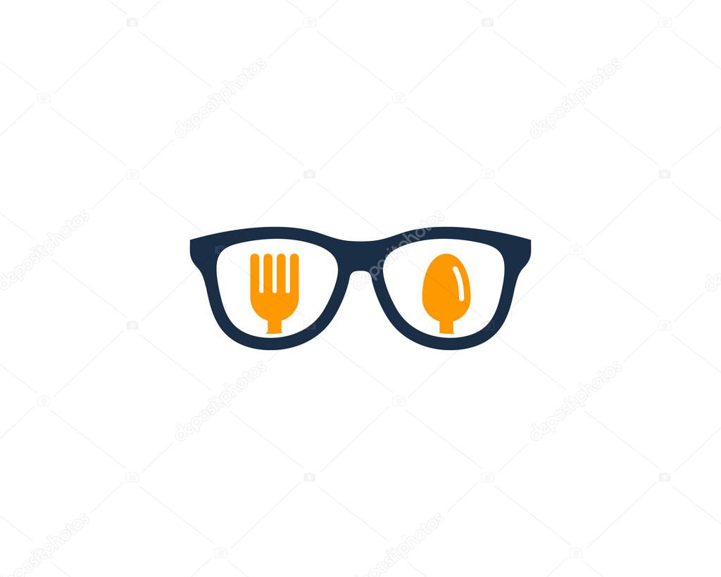Glasses Food Logo Icon Design