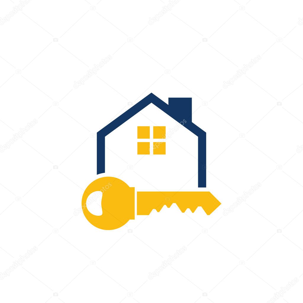 Key House Logo Icon Design