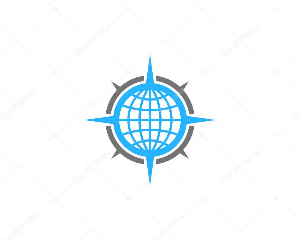 Globe Compass Logo Icon Design