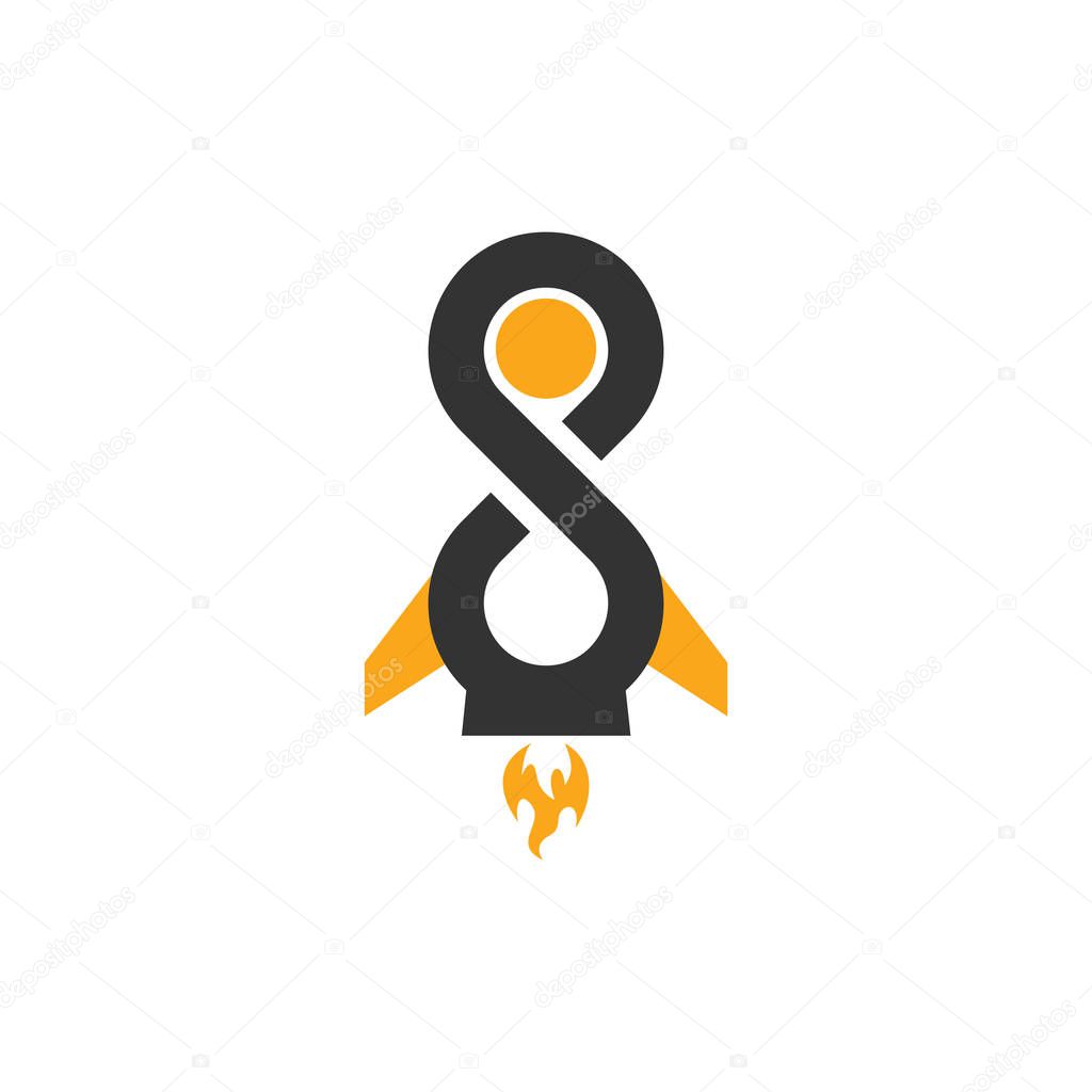 Rocket Infinity Logo Icon Design