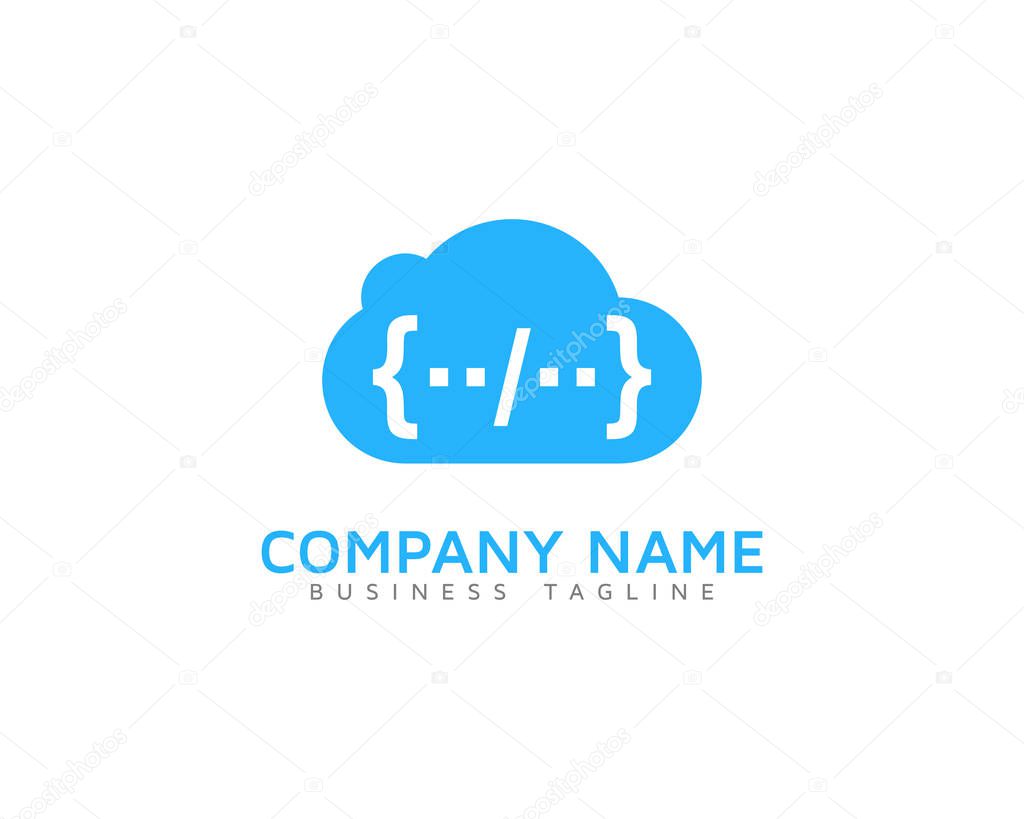 Code Cloud Logo Icon Design