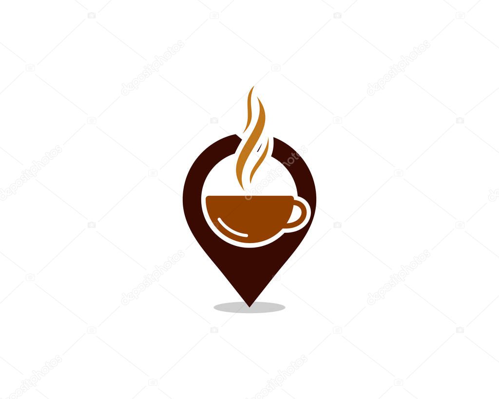Pin Coffee Logo Icon Design