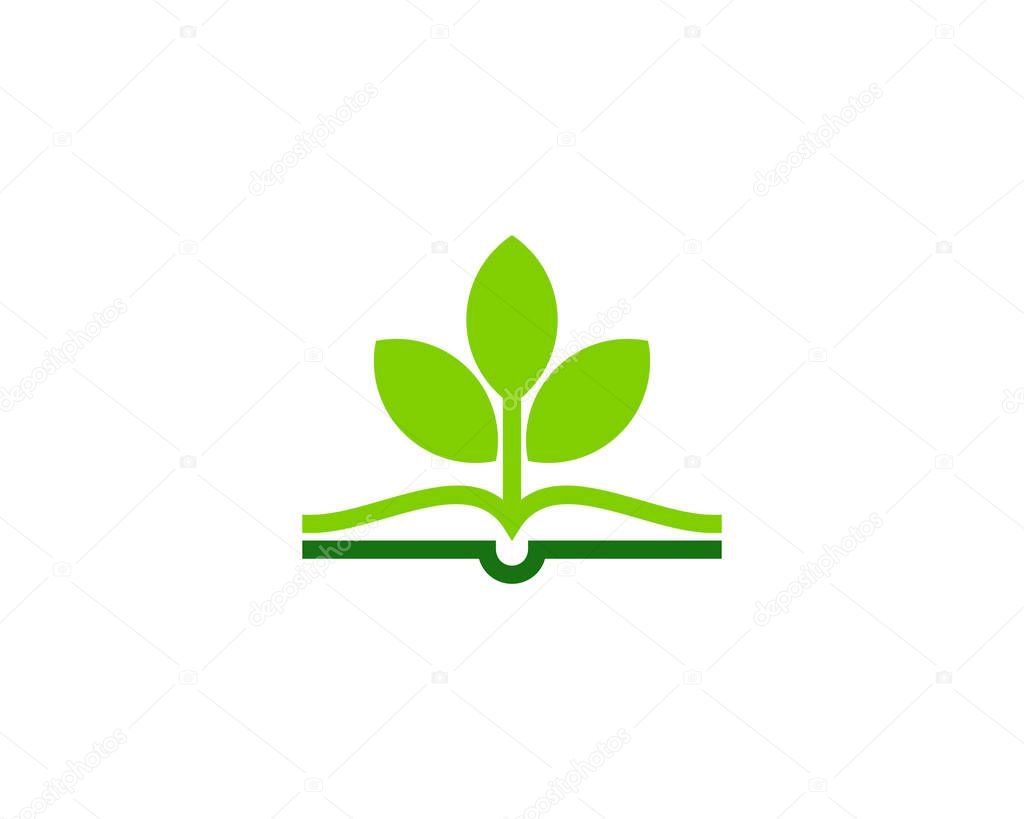 Leaf Book Logo Icon Design