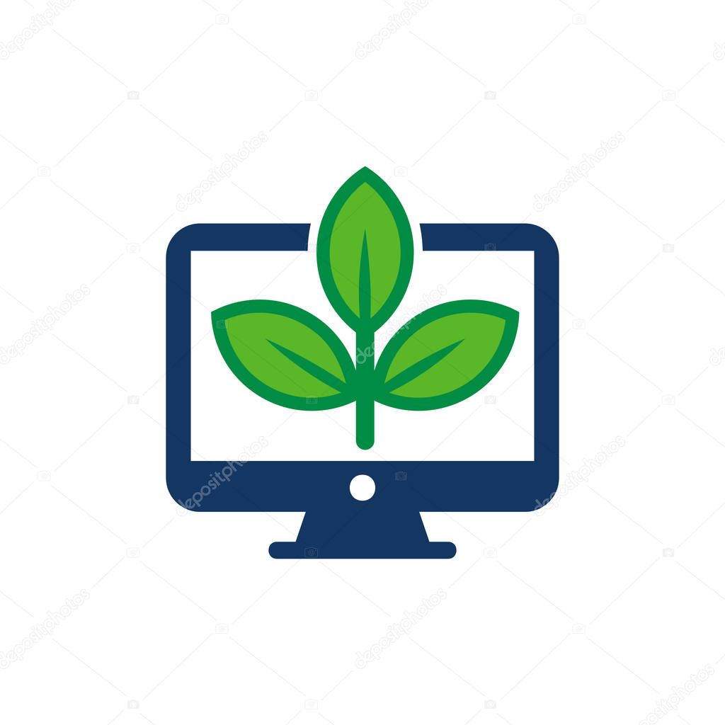 Nature Computer Logo Icon Design
