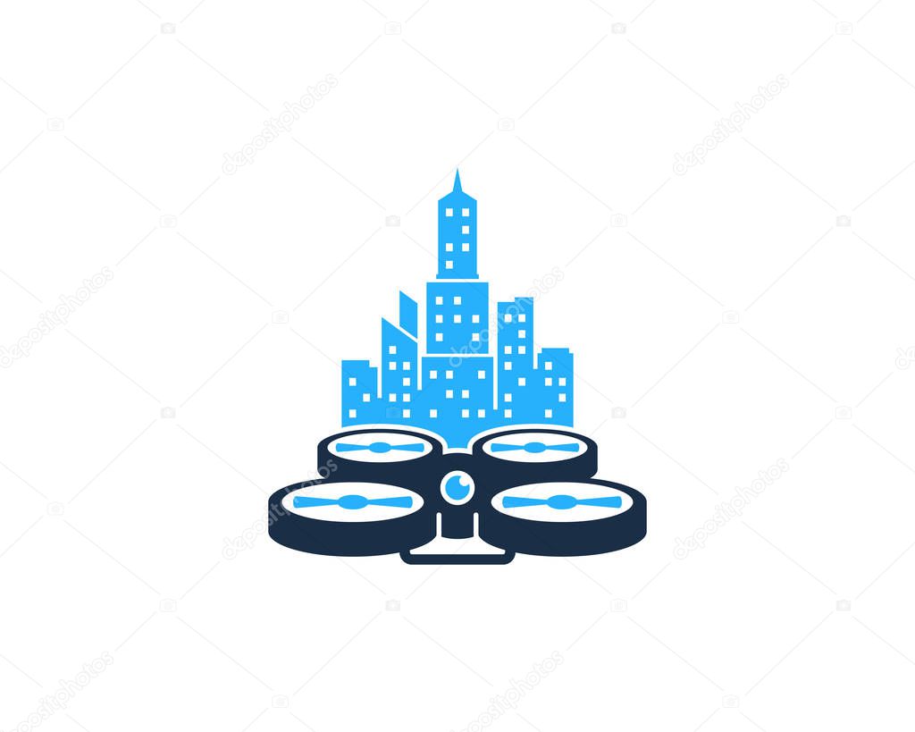 Town Drone Logo Icon Design