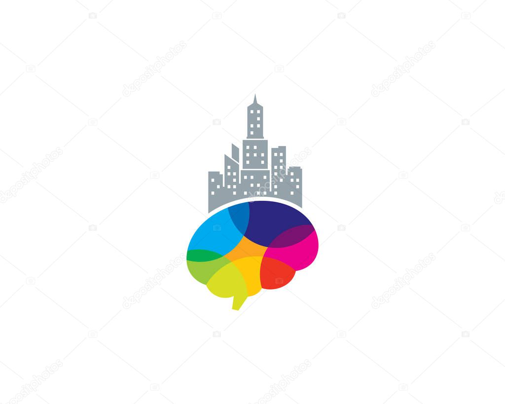Town Brain Logo Icon Design
