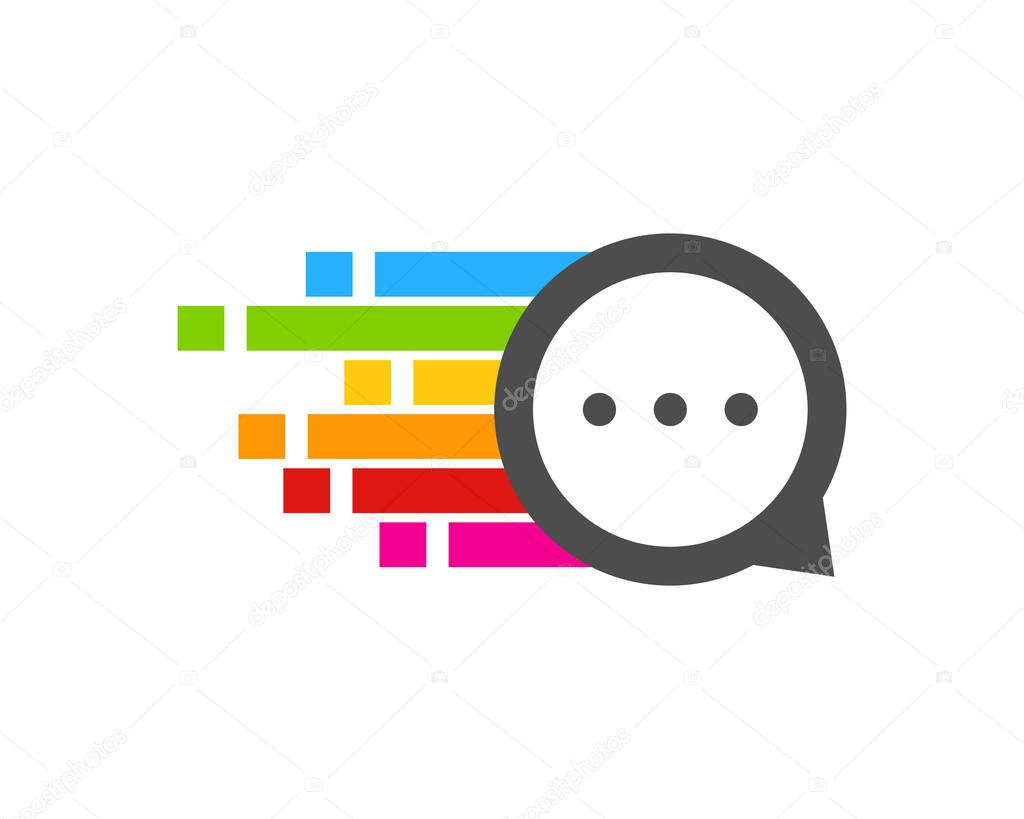 Pixel Chat Logo Icon Design