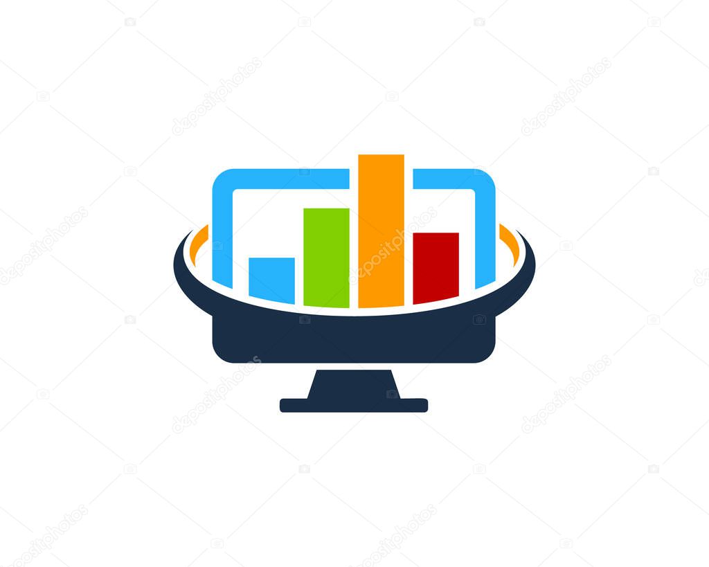 Graph Computer Logo Icon Design