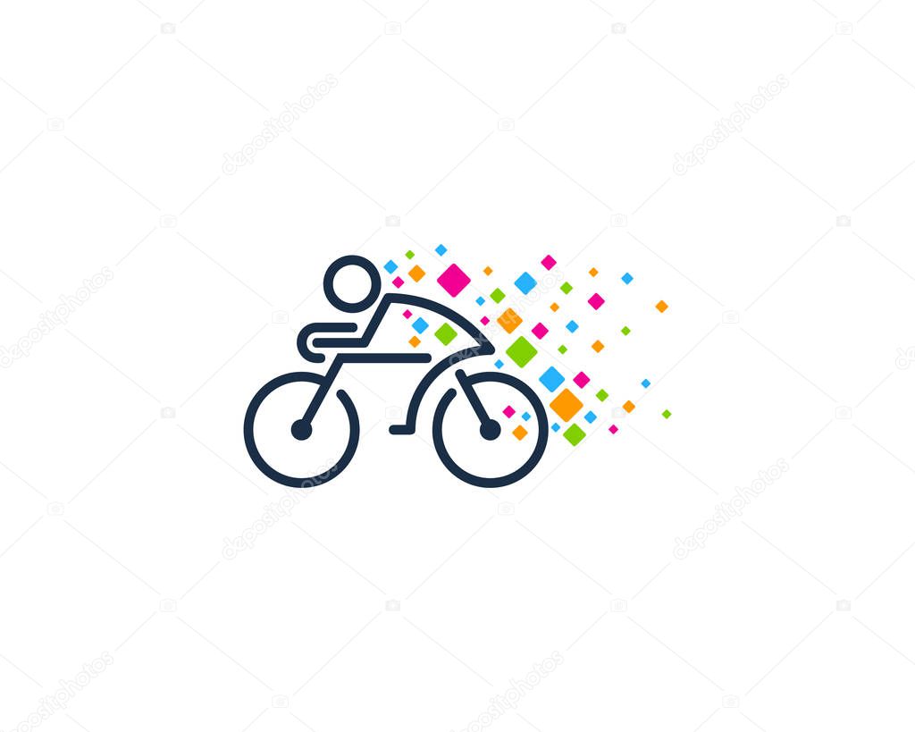 Pixel Bike Logo Icon Design