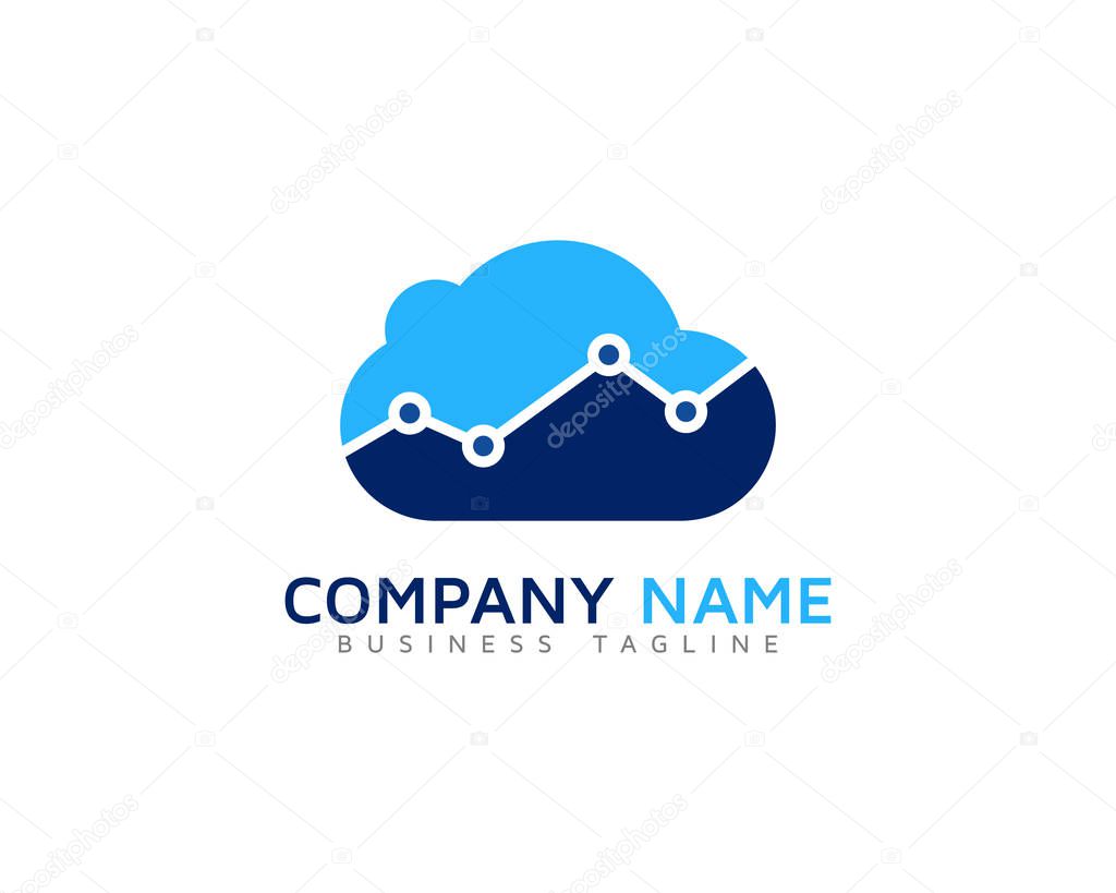 Stats Cloud Logo Icon Design