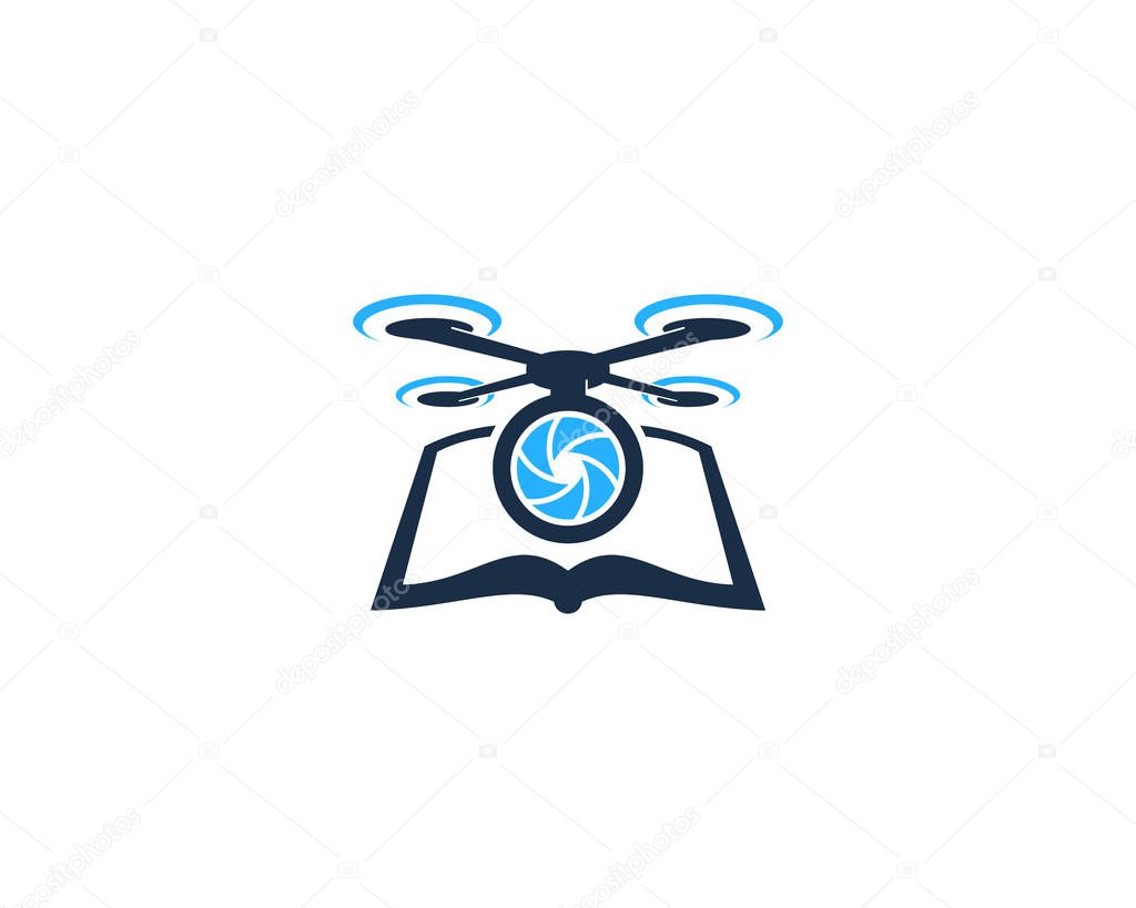 Book Drone Logo Icon Design